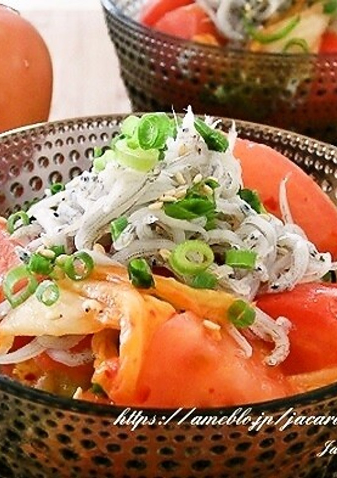 トマトのキムチ和えしらすのせ-レシピのメイン写真