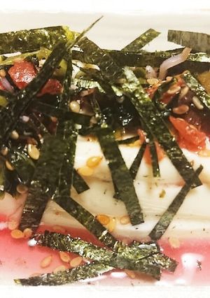 おつまみ☆梅酢＆市販の梅ちりめん冷奴-レシピのメイン写真