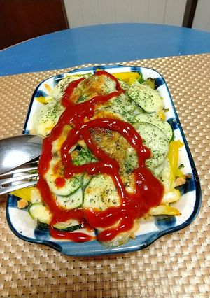 サバ缶とズッキーニのチーズ焼きヘルシー編-レシピのメイン写真