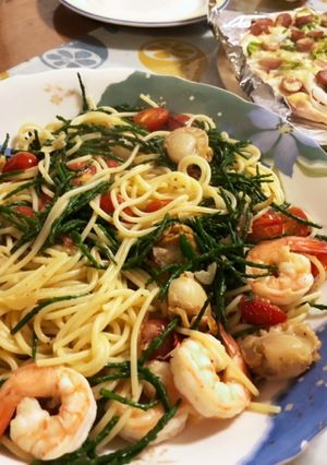 シーアスパラガスとシーフードのパスタ-レシピのメイン写真