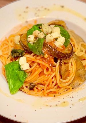 ナスとトマトのスパゲティ(シチリアーナ)-レシピのメイン写真