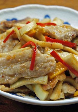 豚肉と筍（はちく）の生姜焼き-レシピのメイン写真