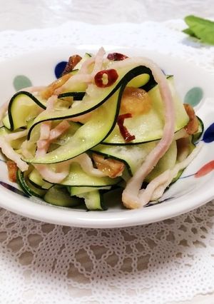 ひらひらズッキのペペロン風♬レンジで簡単-レシピのメイン写真