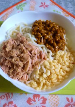 醤油うどん風冷やしうどん６～納豆＆ツナ-レシピのメイン写真