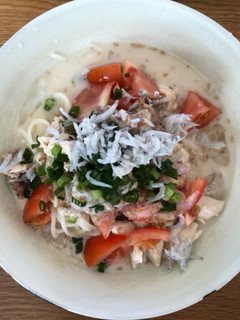 トマトとささみと梅干しの豆乳そうめん-レシピのメイン写真