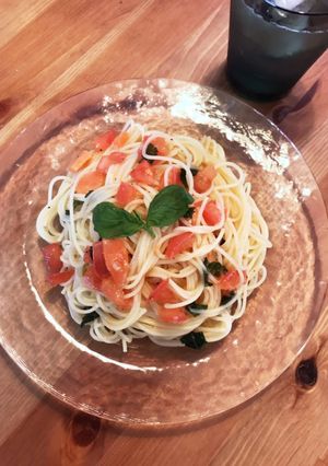 簡単☆トマトとバジルの冷製パスタ-レシピのメイン写真