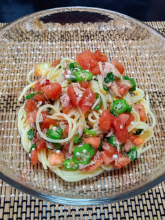トマトとオクラとツナの冷製パスタ-レシピのメイン写真