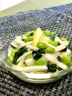 簡単☆長芋とワカメ・枝豆の酢の物-レシピのメイン写真