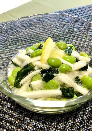 簡単☆長芋とワカメ・枝豆の酢の物-レシピのメイン写真