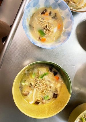 子供と一緒にレンジ肉なしシチュー風サラダ-レシピのメイン写真