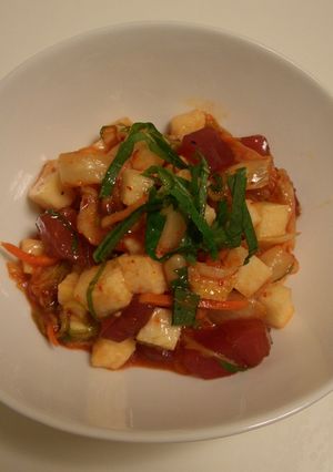超簡単♪マグロとキムチと長いもの和え物-レシピのメイン写真