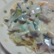 青梗菜のクリームパスタ