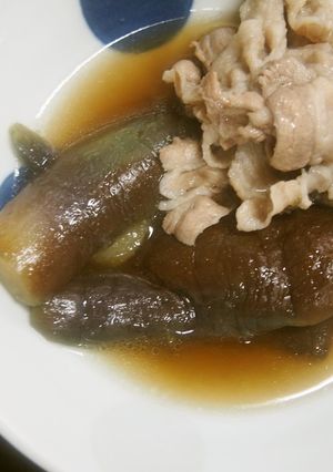 簡単！茄子と豚バラ肉の煮物♪-レシピのメイン写真
