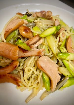 アスパラとウインナーのとろみ焼きそば-レシピのメイン写真