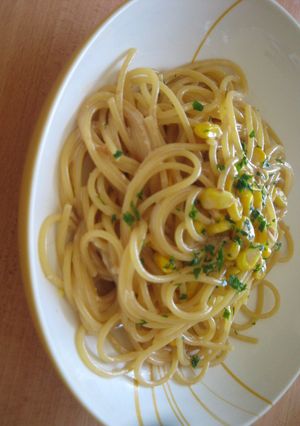 コーン味噌クリームパスタ-レシピのメイン写真