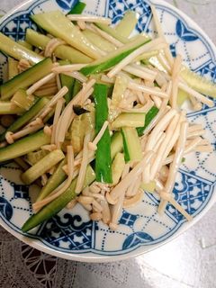 レンチン♪きゅうりとえのきの和え物-レシピのメイン写真