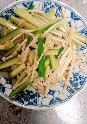 レンチン♪きゅうりとえのきの和え物-レシピのメイン写真