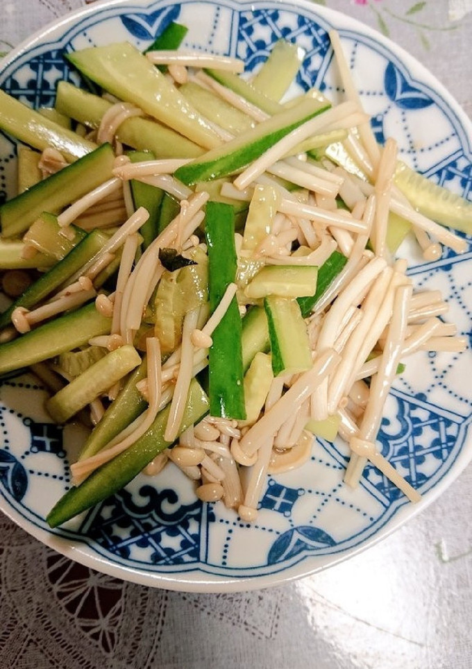 レンチン♪きゅうりとえのきの和え物-レシピのメイン写真