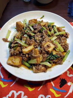 牛肉と絹厚揚げの小松菜炒めカレー風味-レシピのメイン写真