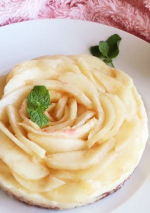 焼かないケーキ♡桃のお花ムースケーキ-レシピのメイン写真