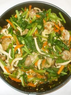 鶏小松菜のビタミン中華炒め♪簡単食養生-レシピのメイン写真