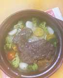 温野菜とやわらか牛。簡単に プチ贅沢？