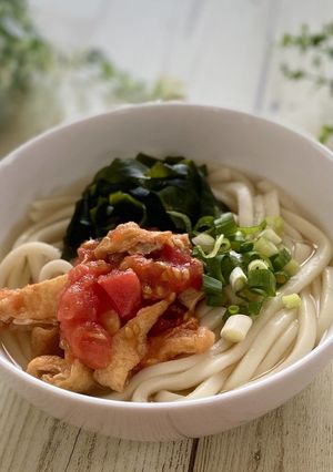 レンジで♪トマトと薄揚げの甘辛煮-レシピのメイン写真