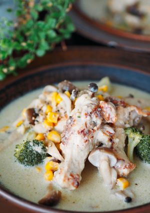 手羽元ととうもろこしのカレークリーム煮-レシピのメイン写真
