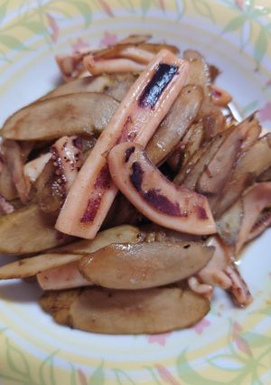 イカの一夜干しとごぼうのバター醤油-レシピのメイン写真