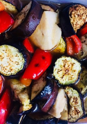 筋肉も喜ぶ! 夏野菜と鶏胸肉の焼き浸し-レシピのメイン写真