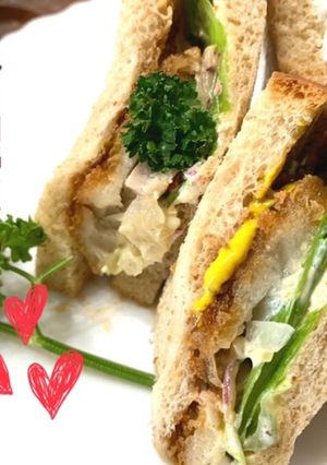 残り物の一口串カツ1本をサンドイッチに-レシピのメイン写真