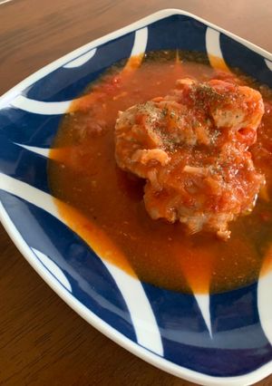 腹ぺこ男子パクパク！チキンのトマト煮込み-レシピのメイン写真