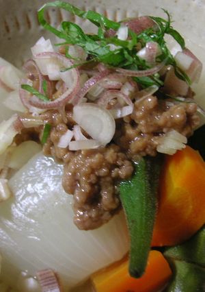 温野菜の肉みそのせ-レシピのメイン写真