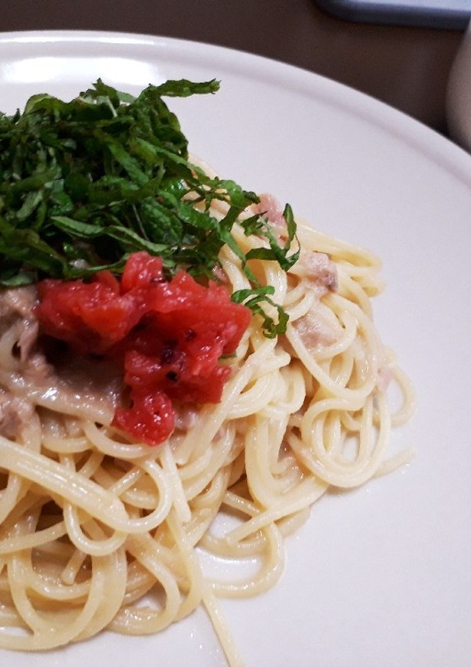 大葉とツナの☆和風パスタ 梅肉添え-レシピのメイン写真