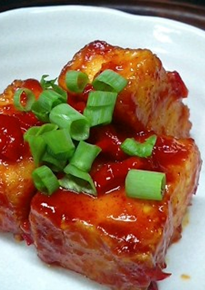 韓国料理：厚揚げの揚げ煮-レシピのメイン写真