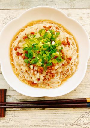 ランチに！さっぱり☆納豆おろしそうめん-レシピのメイン写真