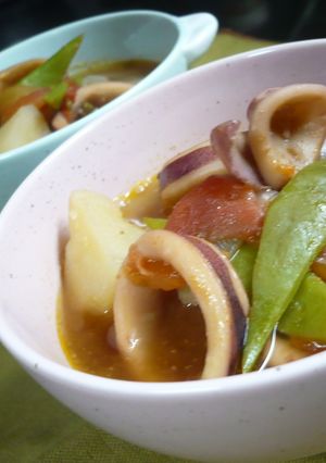 ２度美味い☆イカのトマト煮込み＆リゾット-レシピのメイン写真