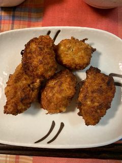レンコンと鶏ひき肉の揚げ団子-レシピのメイン写真