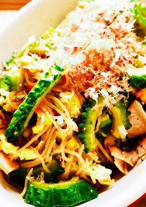 糖質オフ☆ゴーヤと蒟蒻素麺チャンプルー♪-レシピのメイン写真