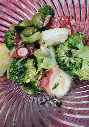 タコ・ブロッコリー・枝豆のバジルソース-レシピのメイン写真