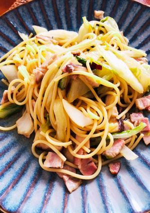 白菜と椎茸、ベーコンの和風ペペロンチーノ-レシピのメイン写真