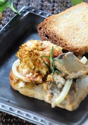 夏野菜サバ缶カレーパン粉焼き-レシピのメイン写真