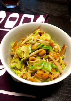 5分で出来る！ネギエノキ納豆の作り方-レシピのメイン写真