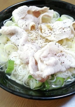 冷やしネギ塩豚そうめん-レシピのメイン写真