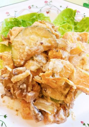スイートポテトのポテサラ(カレー風味)-レシピのメイン写真