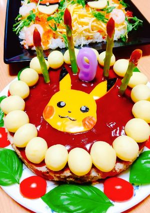 ハンバーグケーキ☆ポケモン・ピカチュウ-レシピのメイン写真