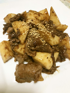 牛肉と長芋のオイスターソース炒め-レシピのメイン写真