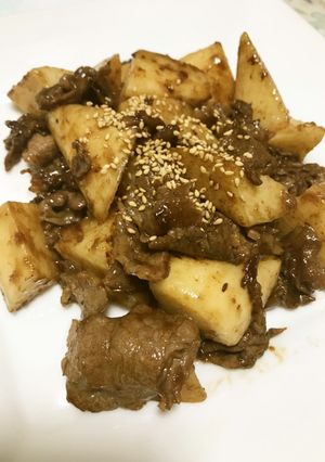 牛肉と長芋のオイスターソース炒め-レシピのメイン写真