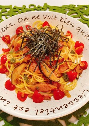 ☆青じそチューブの和風トマトパスタ☆-レシピのメイン写真