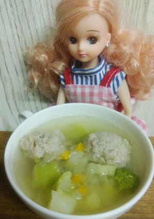 リカちゃん♡ベジブロ?ミートボールスープ-レシピのメイン写真